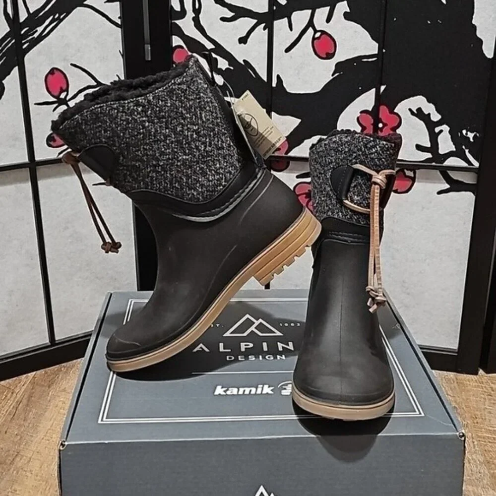 Kamik Alpine Design Hazel Shortie Waterproof Boots NWB Size 6